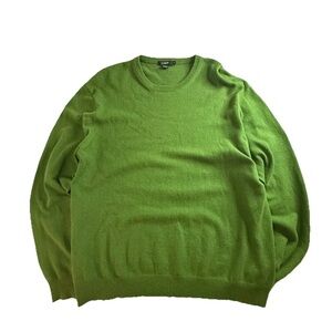 Authentic J. Crew Vibrant Green Cotton Cashmere Crewneck Sweater